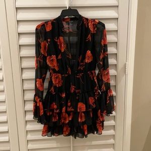 Forever 21 ruffle dress with flower pattern